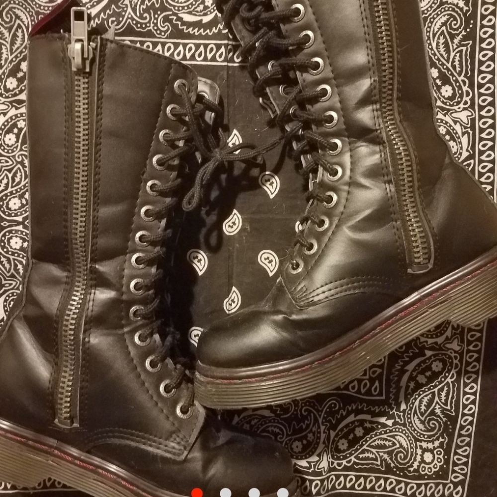 Black zip up boots